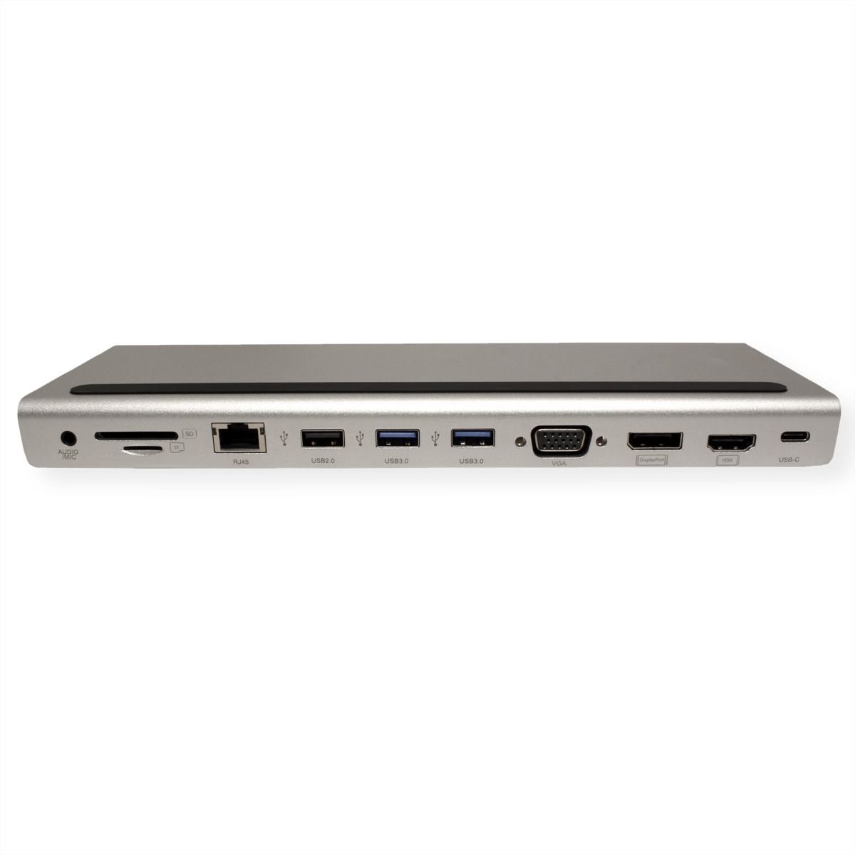 VALUE USB-C Multiport Docking Station, 4K HDMI/DP, VGA, USB, Card Reader, PD, LAN, Audio