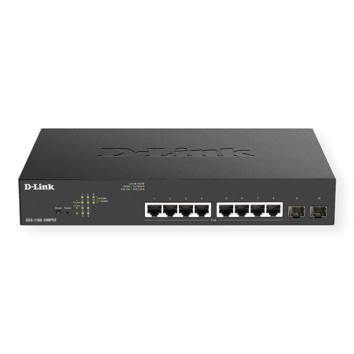 D-Link DGS-1100-10MPV2 10-Port PoE+ Gigabit Smart Switch 130W