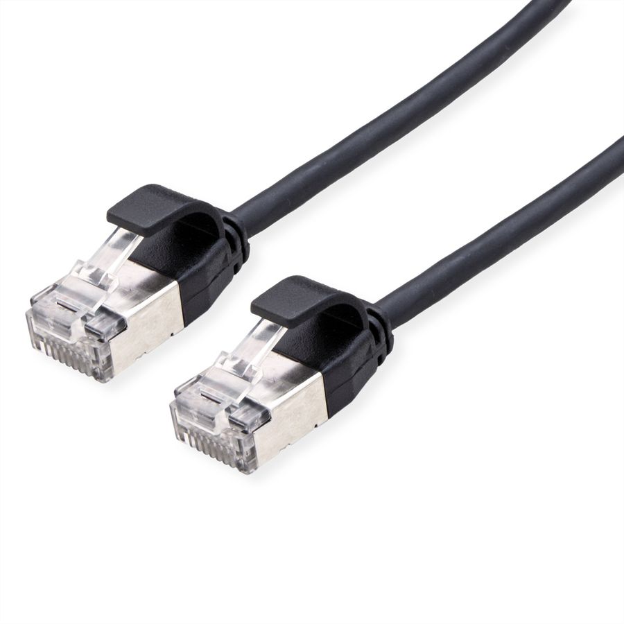 ROLINE U/FTP DataCenter Patchkabel Cat.6A (Class EA), LSOH, slim, schwarz, 2 m