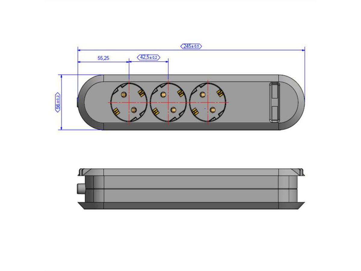 BACHMANN SMART 3x Schutzkontakt 2x USB Charger, 5VDC 3,1 A , weiß