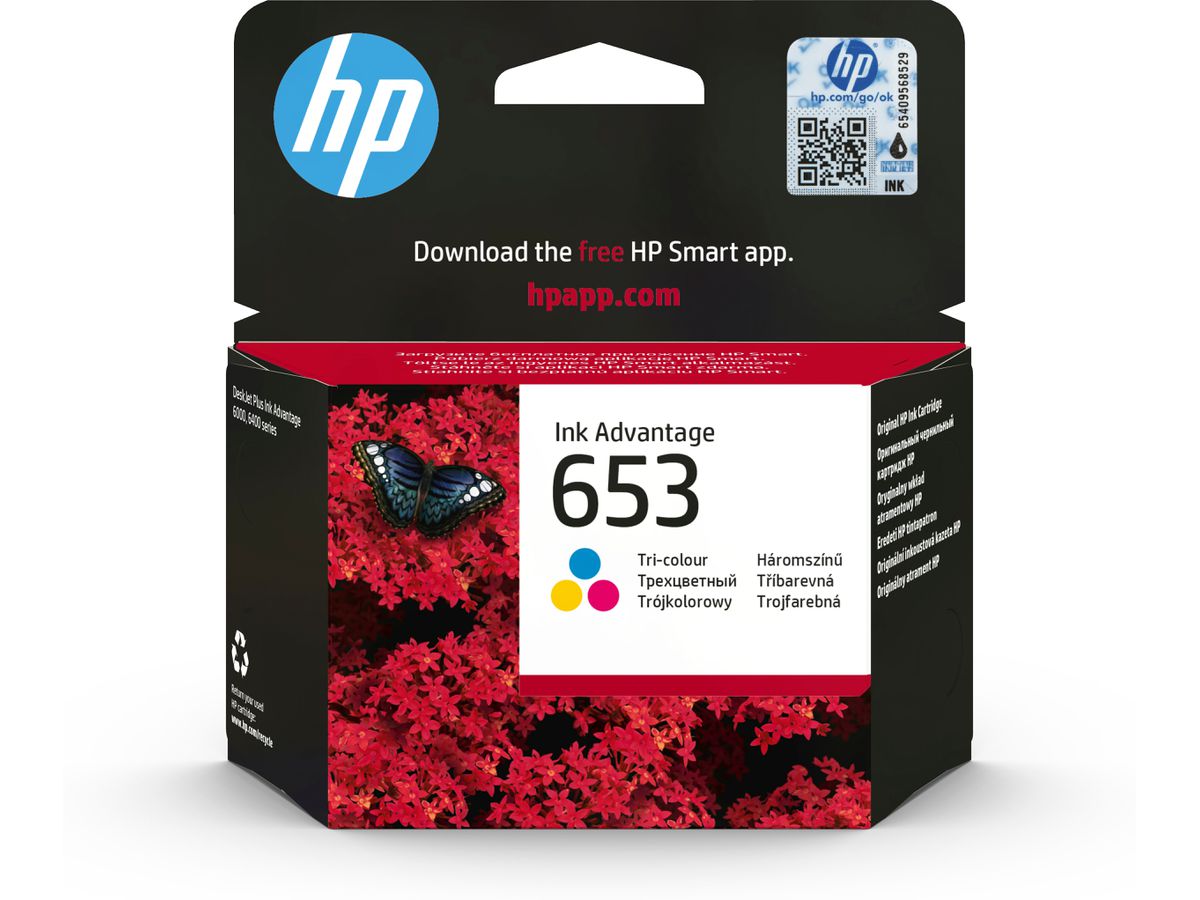 HP 653 Cyan/Magenta/Gelb Original Advantage-Druckerpatrone