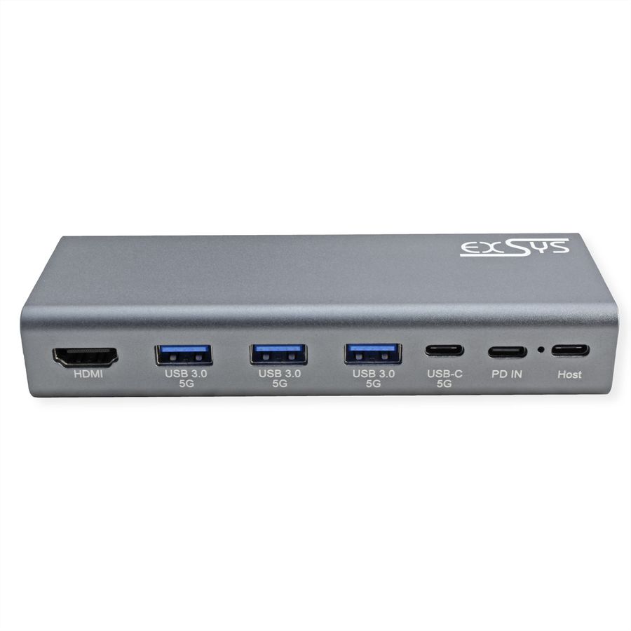 EXSYS EX-1224HM Laptopständer mit abnehmbarer 7 in 1 USB-C Dockingstation