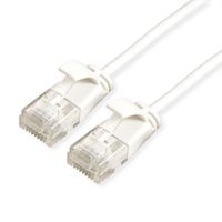 ROLINE GREEN UTP Patchkabel Cat.6A (Class EA), LSOH, slim, weiß, 0,15 m