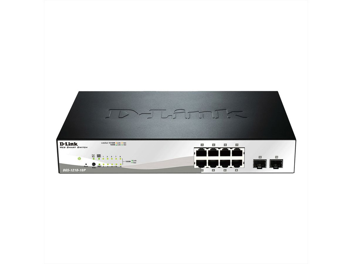 D-Link DGS-1210-10P 10-Port Web Smart Gigabit PoE Switch