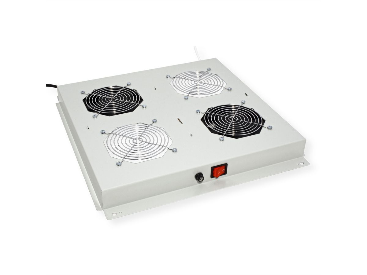 ROLINE 19-Zoll Dachlüftereinheit 2 Lüfter, Thermostat , grau