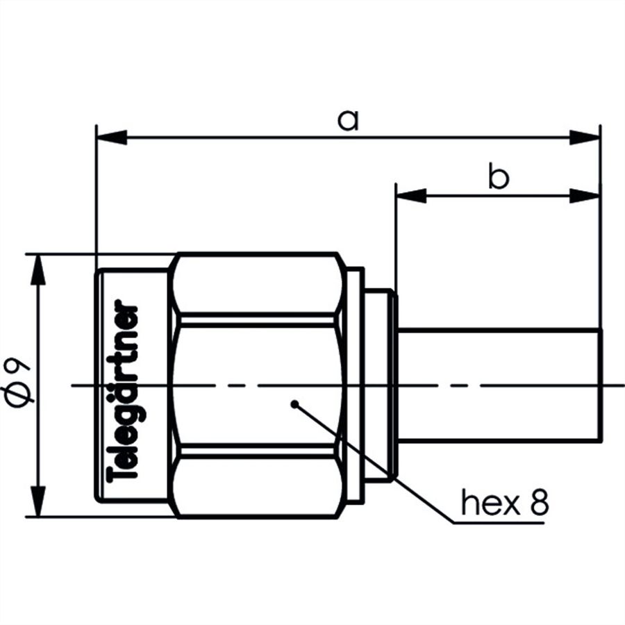 TELEGÄRTNER SMA-Crimpstecker für RG-316/U, vergoldet, Löt-/Crimpanschluss