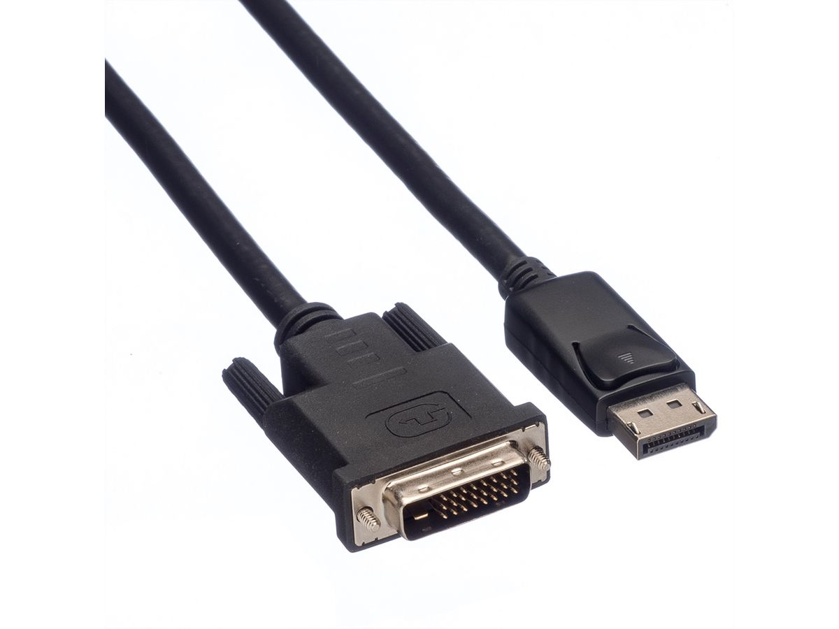 ROLINE DisplayPort Kabel DP ST - DVI ST, LSOH, schwarz, 5 m