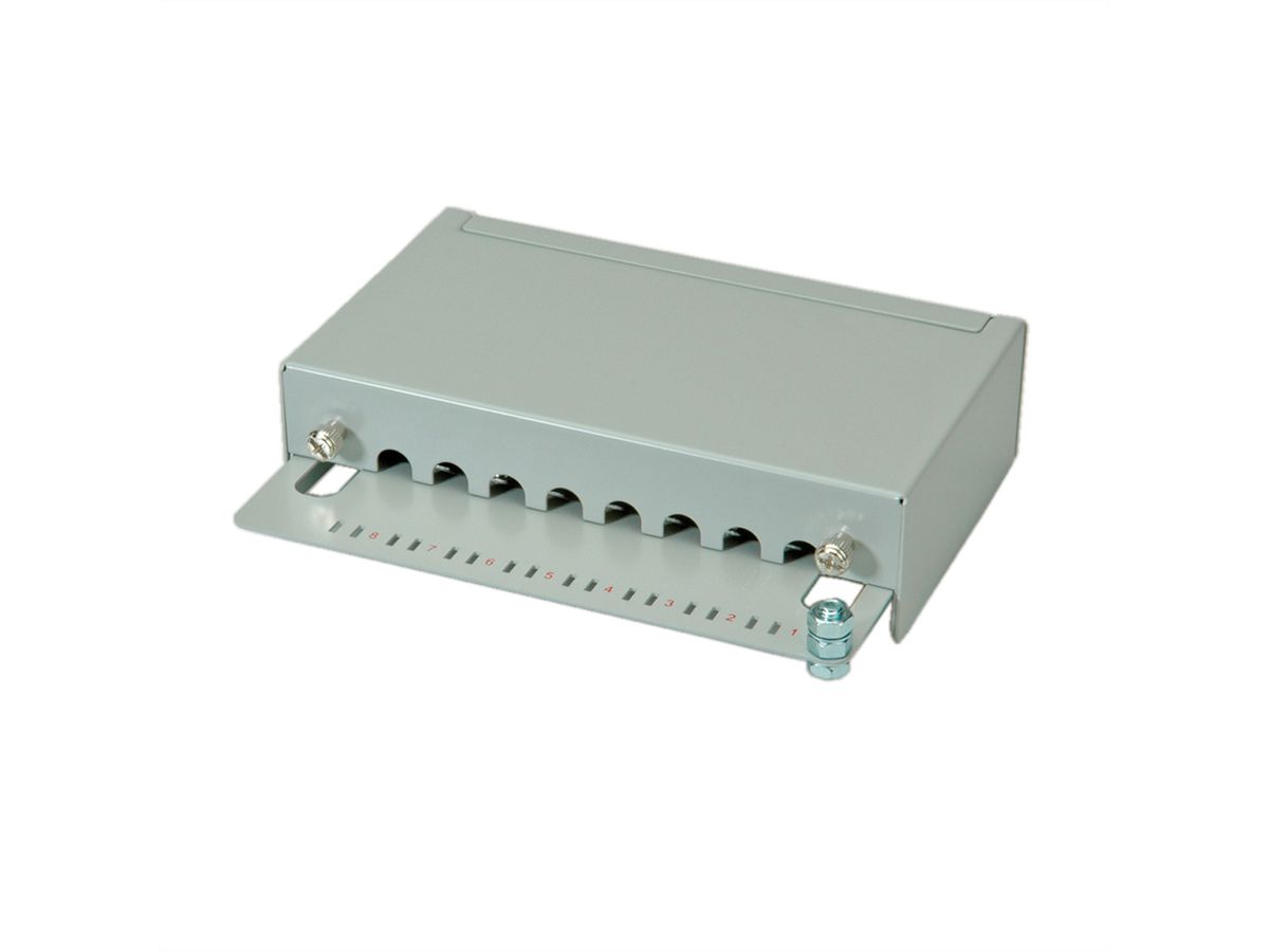 ROLINE Patchpanel, 8 Ports, Kat.5e (Class D), geschirmt, grau