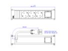 BACHMANN POWER FRAME 3xCEE7/3 1xCM 0,2m GST18 RAL9010