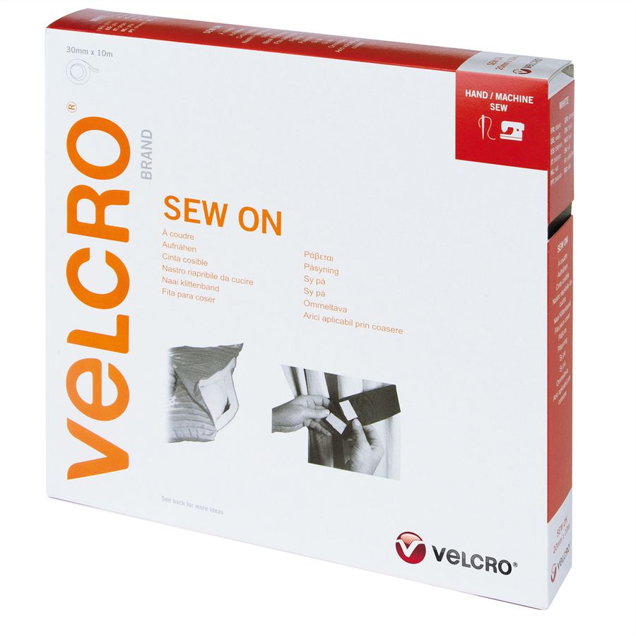 VELCRO® Klettband zum Aufnähen, Haken & Flausch 30mm x 10m Weiß