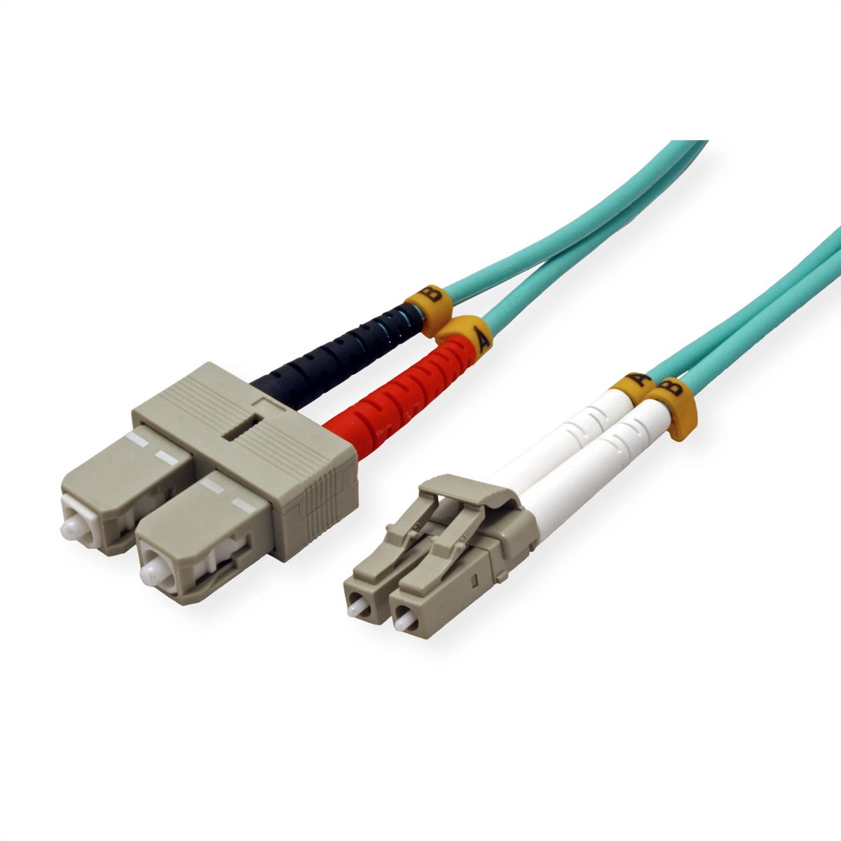 VALUE LWL-Kabel 50/125µm OM3, LC/SC, LSOH, türkis, 0,5 m