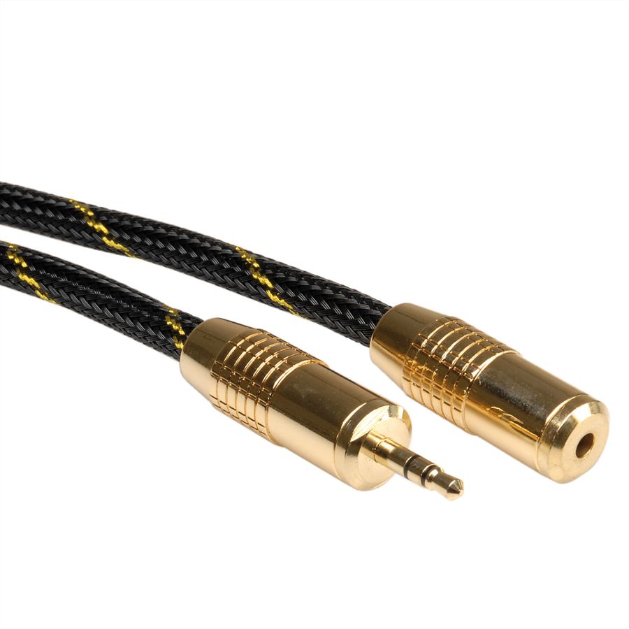 ROLINE GOLD 3,5mm Audio-Verlängerungskabel ST/BU, 2,5 m