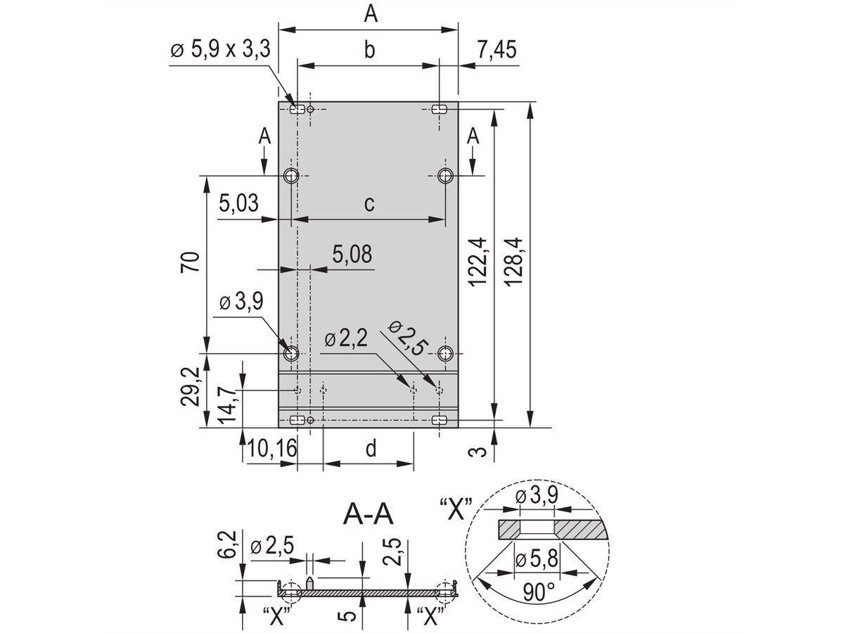 SCHROFF Frontplatte für Kassetten, Schirmbar mit EMV-Textildichtung - KAS FPL EMV TEXTIL 3HE 21TE