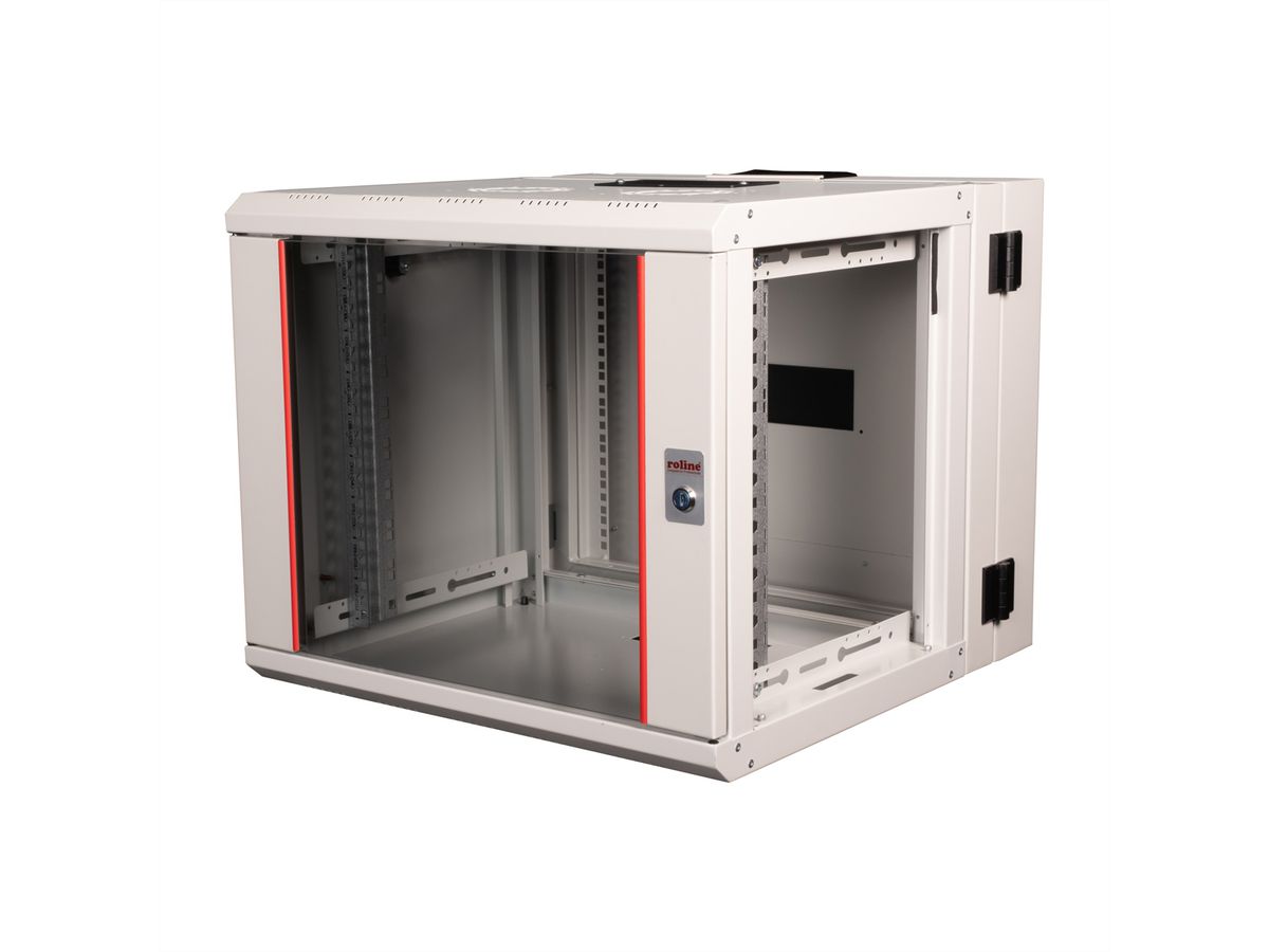 ROLINE 19-Zoll Wandgehäuse Pro 9 HE, 600x600 BxT zweiteilig schwenkbar grau