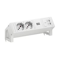 BACHMANN DESK2 white 2xP40, 1xUSB C/C 45W L=0,2m RAL9010