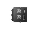 BACHMANN Custom Modul USB Charger Typ A & C 22W, Quickcharge, schwarz