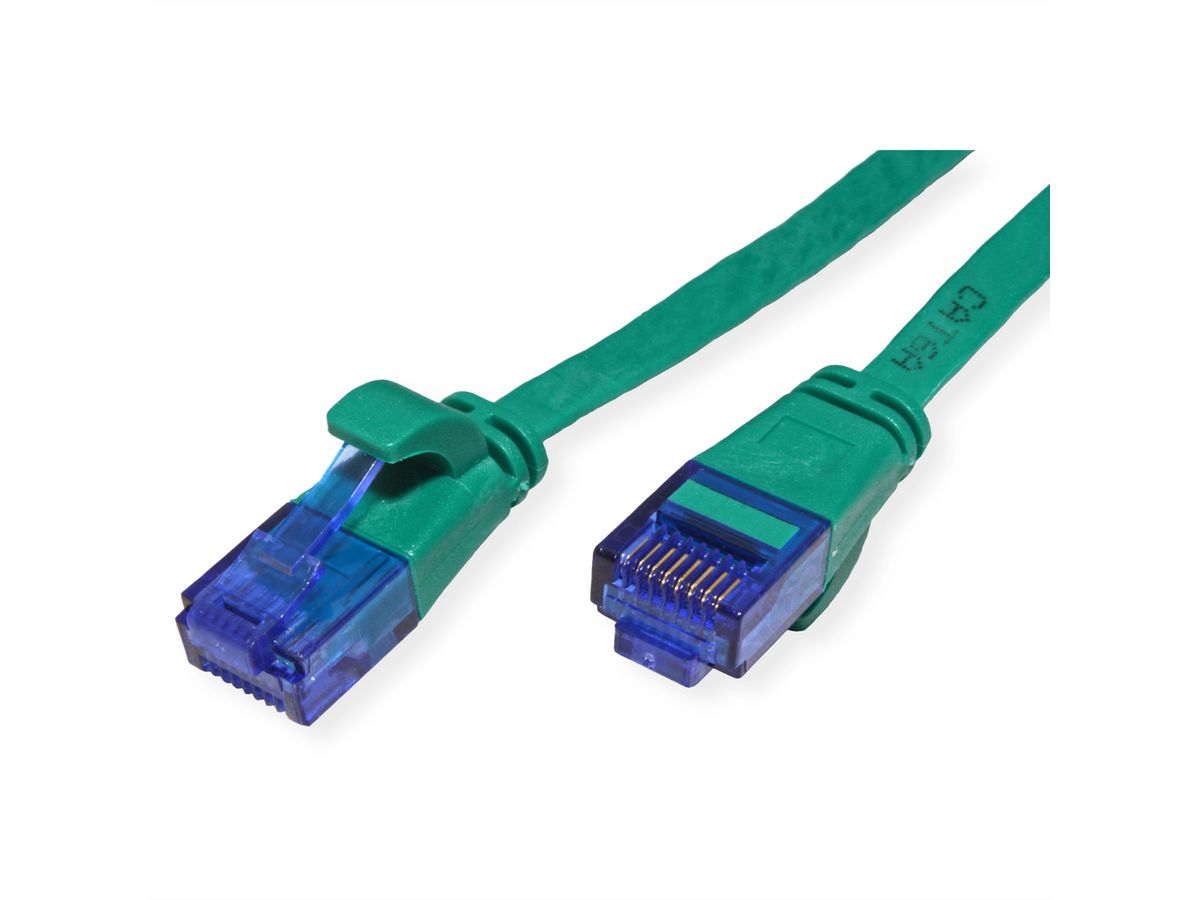 VALUE Patchkabel Kat.6A (Class EA) UTP, extra-flach, grün, 0,5 m