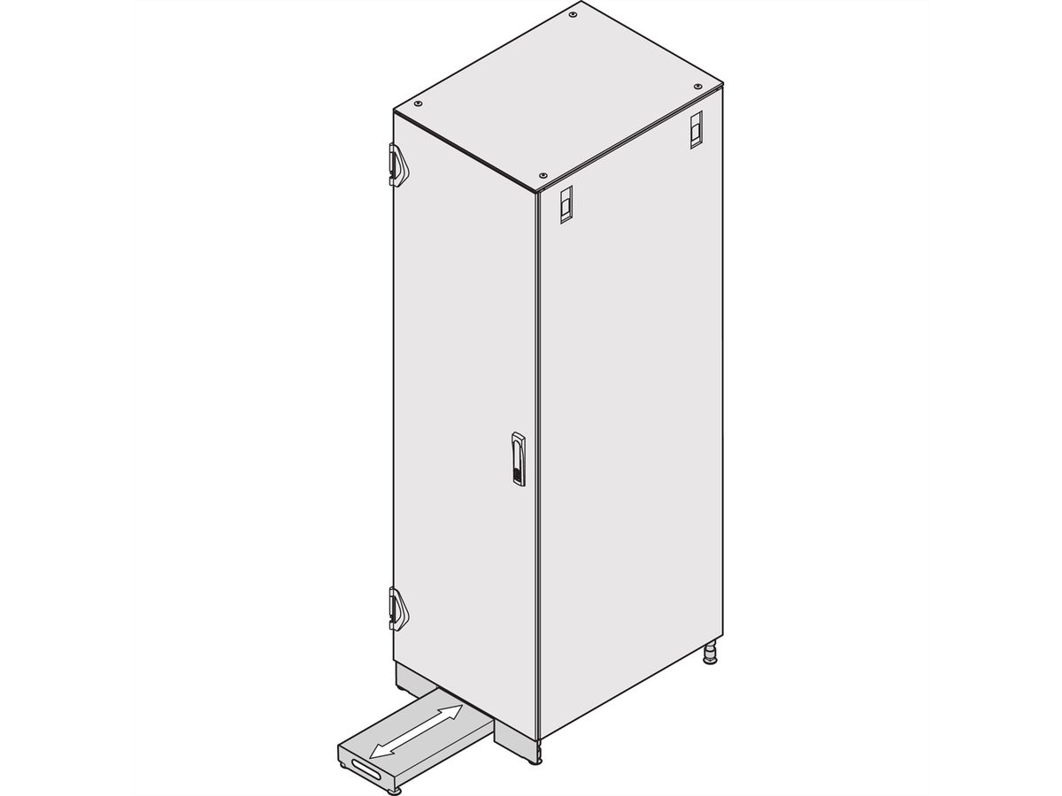 SCHROFF Kippschutz ausziehbar - KIPPSCHUTZ 600B 1000T RAL7021