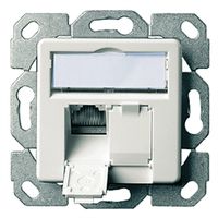 TELEGÄRTNER Dose AMJ45 UP/50 2x RJ-45 Cat.6A (Class EA), alpinweiss
