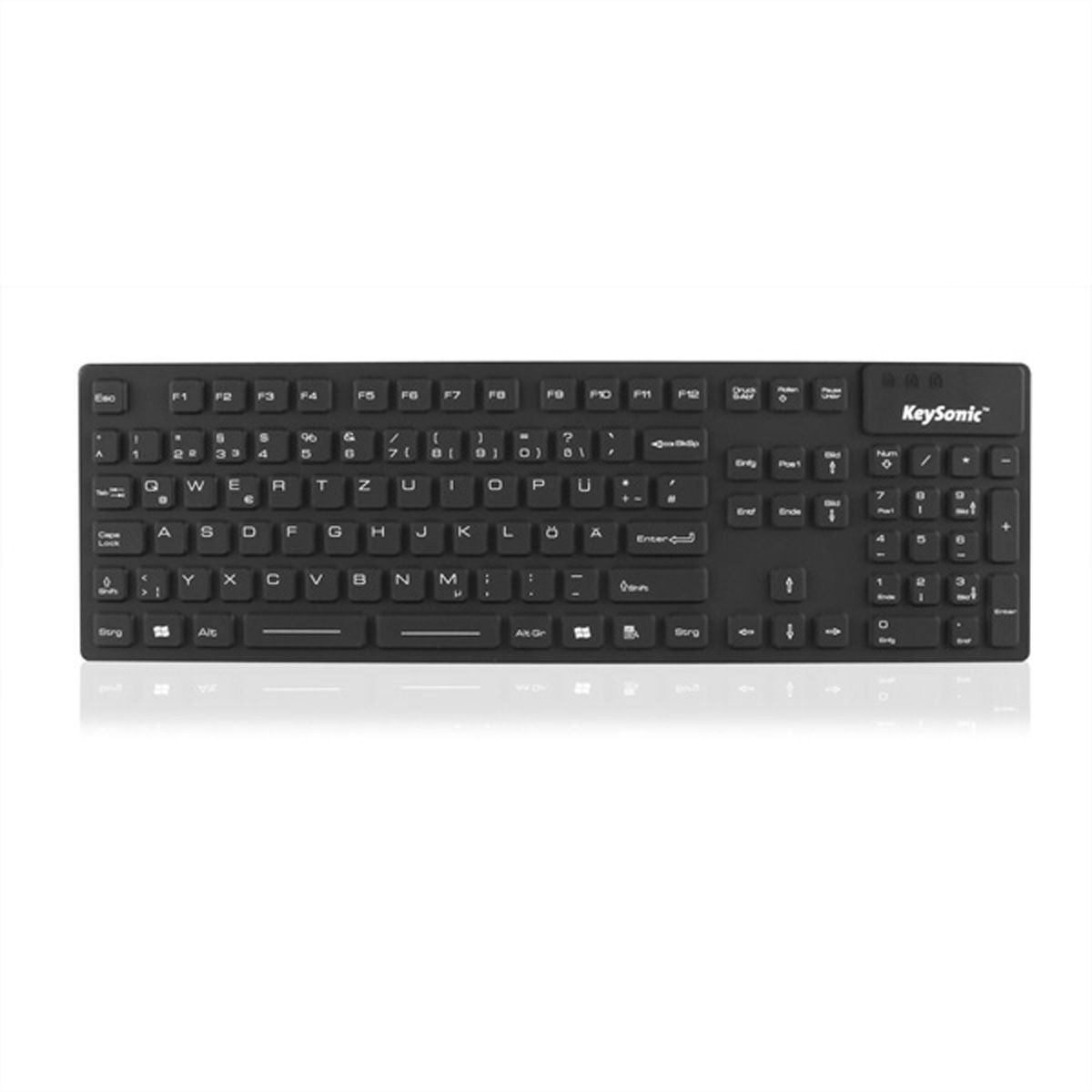 KeySonic KSK-8030 IN Industrietastatur, USB, wasserdicht IP 68, schwarz