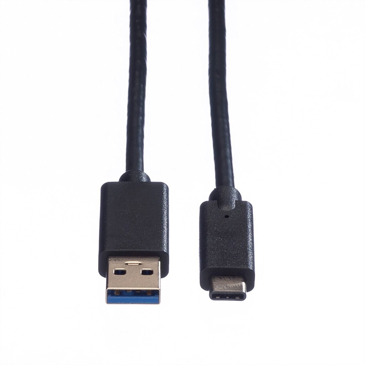 ROLINE GREEN USB 3.2 Gen 1 Kabel, A-C, ST/ST, schwarz, 1 m 