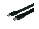 VALUE USB4 Gen 3 Kabel, Emark, C-C, ST/ST, 40Gbit/s, 100W, extra-flach, schwarz, 0,5 m