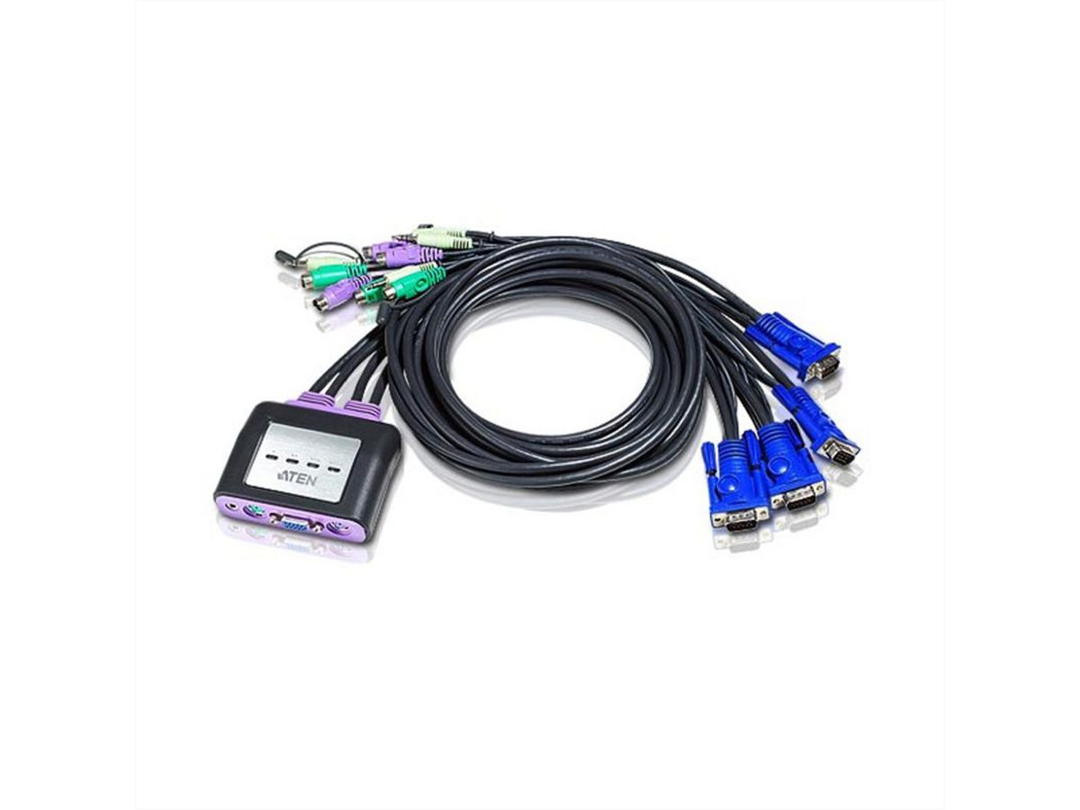 ATEN CS64A 4P PS/2 VGA KVM Switch Audio, 1,8 m