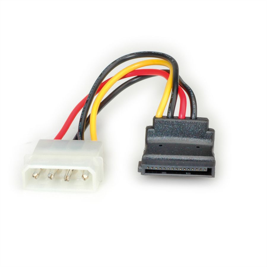 ROLINE Adapterkabel 4 pol. HDD / SATA, abgewinkelt, 0,1 m