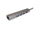 VALUE USB Typ C Dockingstation, HDMI 4K, 3x USB Typ A, Gigabit Ethernet, grau