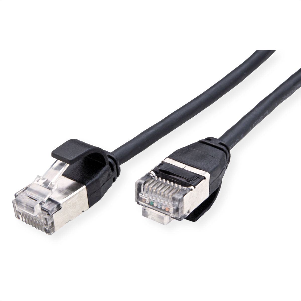ROLINE U/FTP DataCenter Patchkabel Cat.6A (Class EA), LSOH, slim, schwarz, 2 m