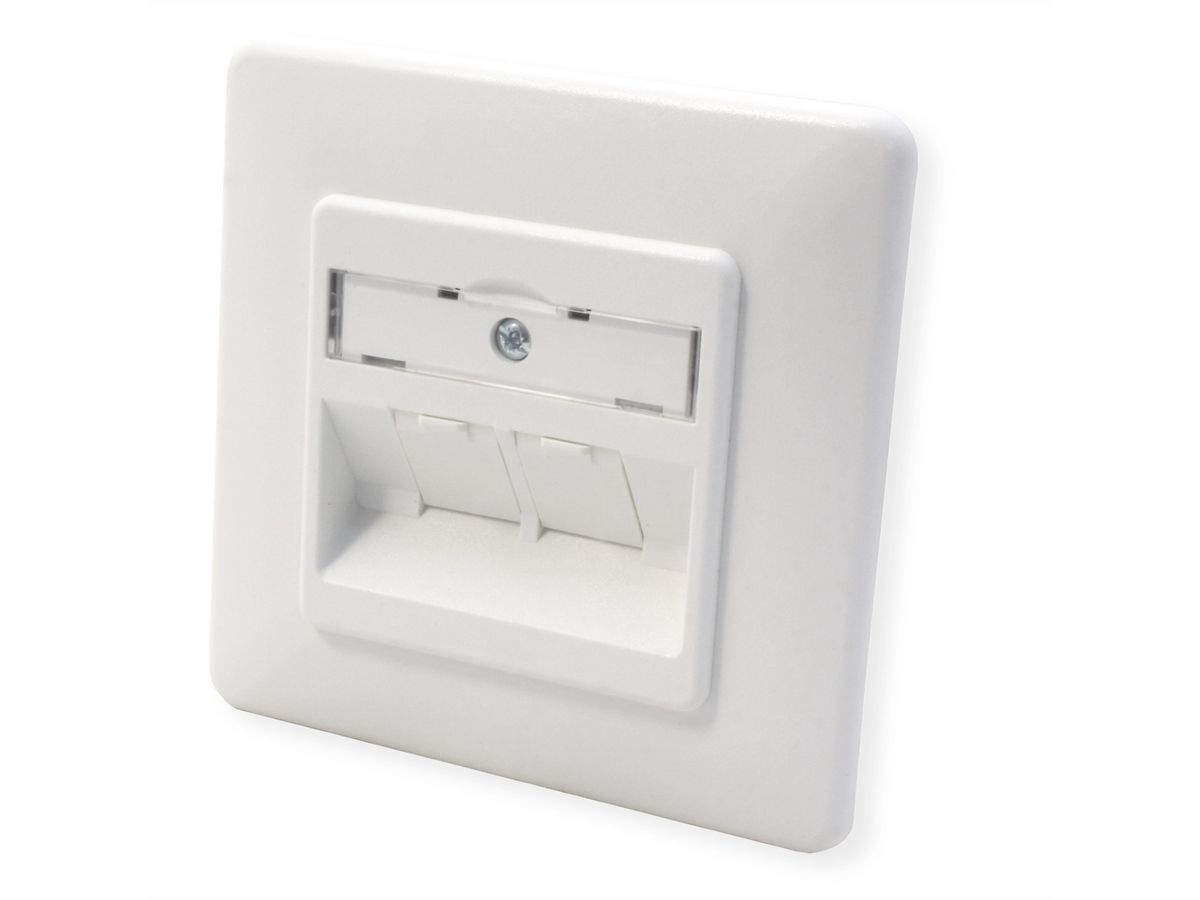 METZ CONNECT Dose UP/2 reinweiss E-DAT Modul 2 Ports, Kat.6 (Class E)