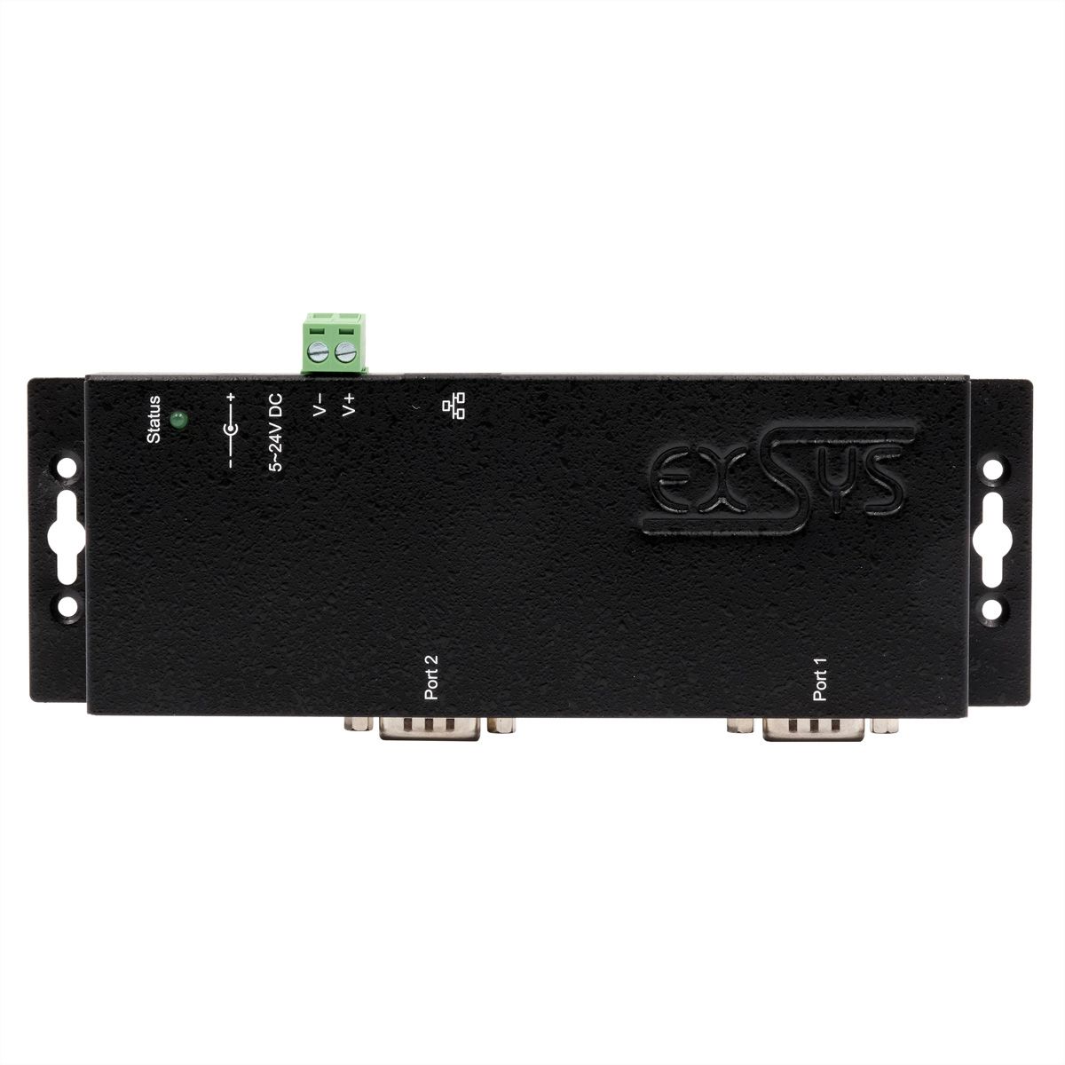 EXSYS EX-6112-2PoE Ethernet zu Seriell 2 x RS-232 mit 9 Pin Stecker