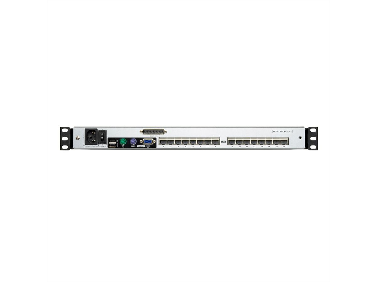 ATEN KL1508AM KVM-Switch, 43cm TFT, VGA, PS/2-USB über Kat 5, 8 Port, CH-Layout