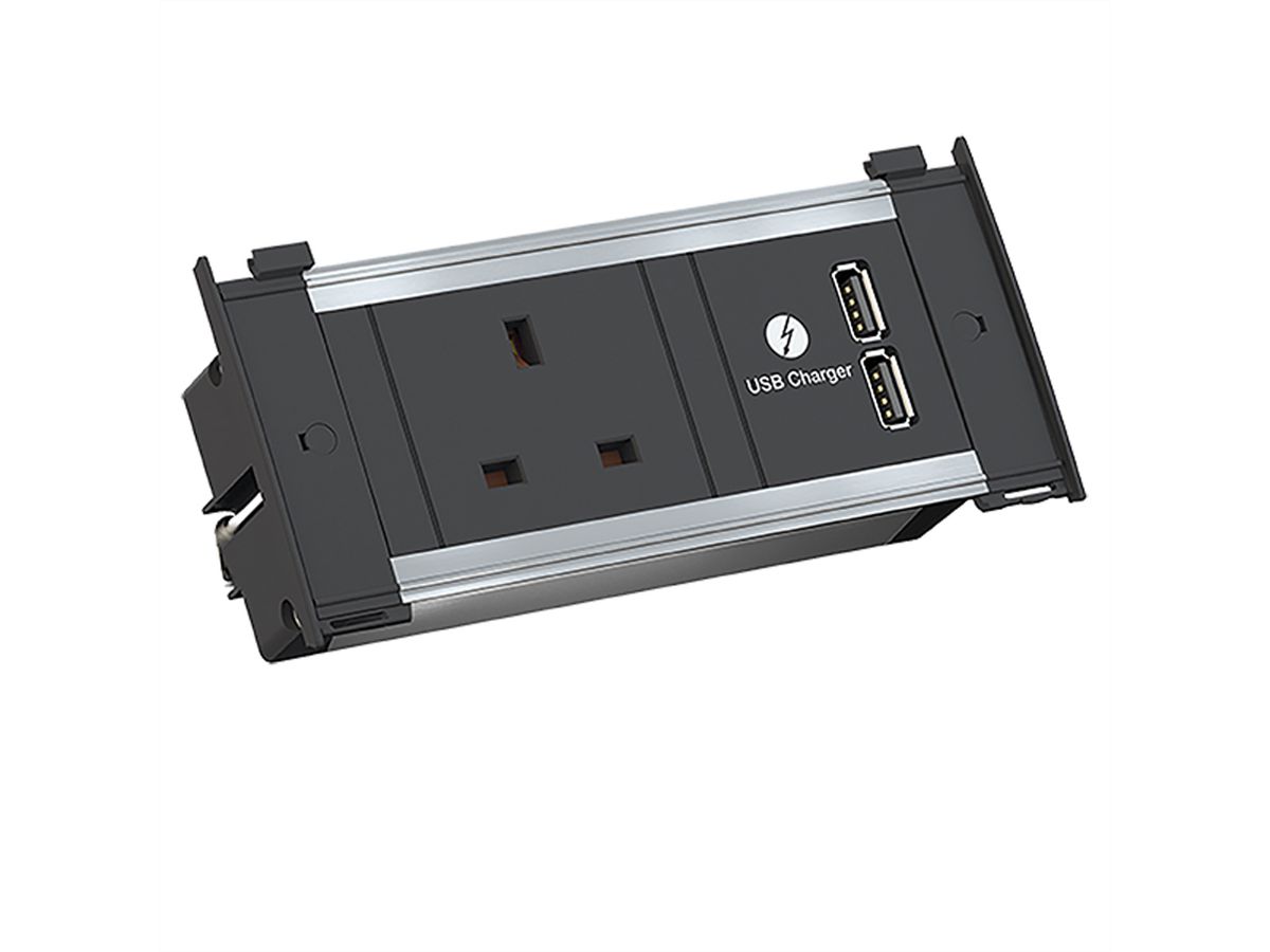 BACHMANN KAPSA XS 1xUK USB Charger, Strom 2,0m UK 13A United Kingdom