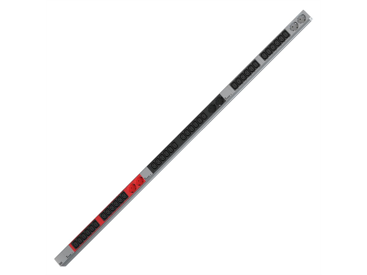 BACHMANN IT PDU ALU 1HE 36x C13 6x Schutzkontakt CEE 3x 32A rot