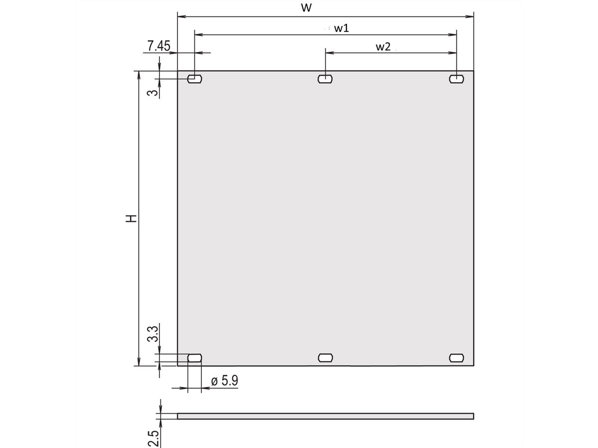 SCHROFF Frontplatten ungeschirmt - TEILFRONTPLATTE 6HE 42TE EL