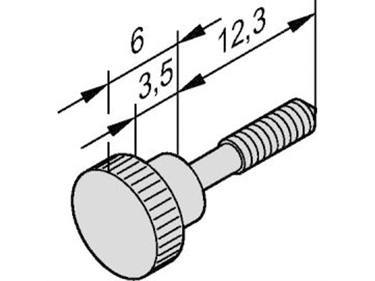 SCHROFF Halsschraube mit Rändel - HALSSCHR.M.R. M2,5X12.3 100S
