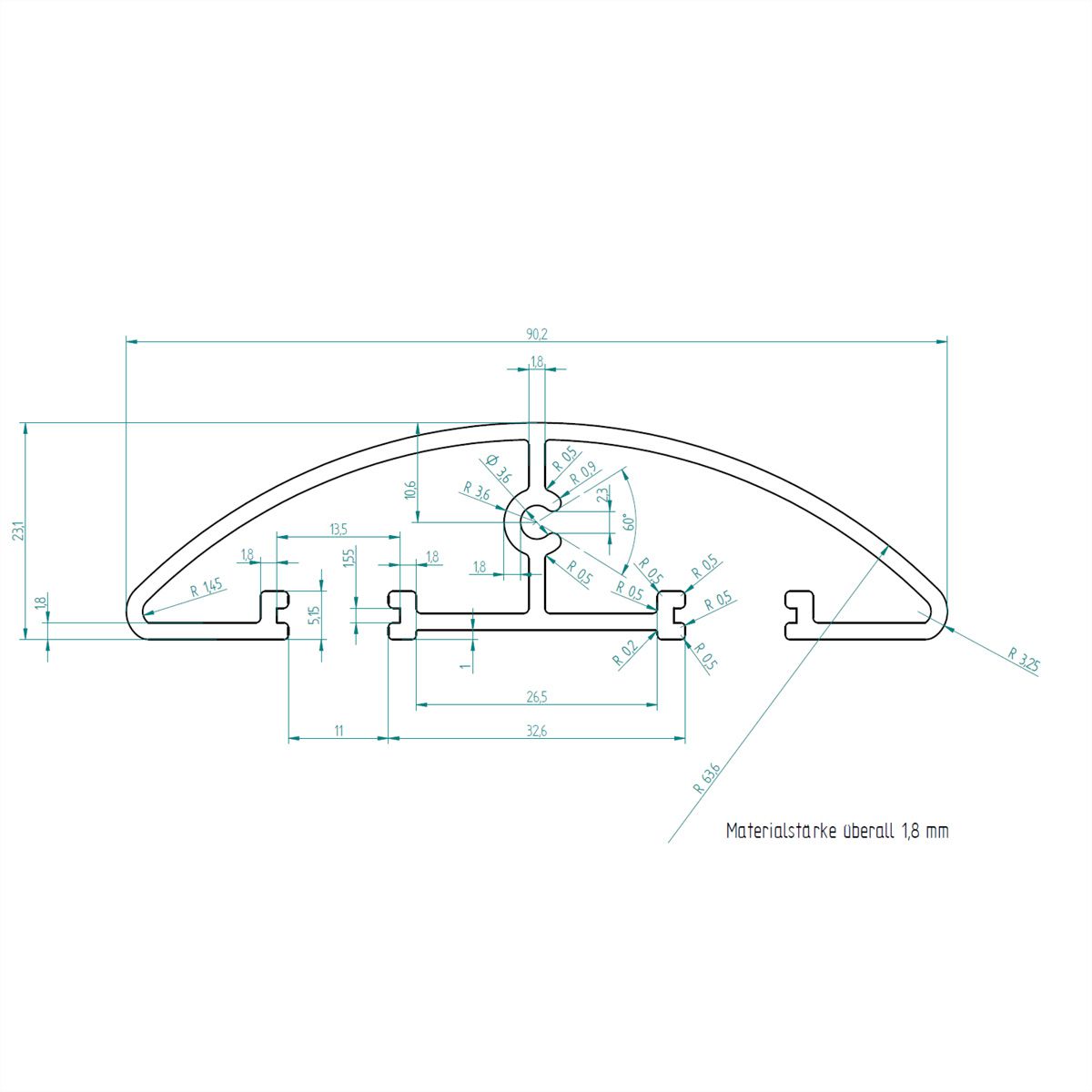 BACHMANN Easy-Bridge 100cm ALU eloxiert