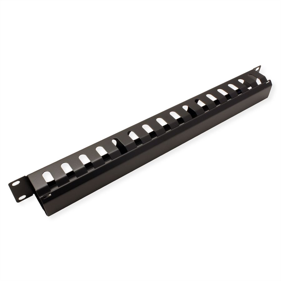 VALUE 19-Zoll-Frontplatte 1 HE mit Rangierkanal 40 x 40 mm, schwarz