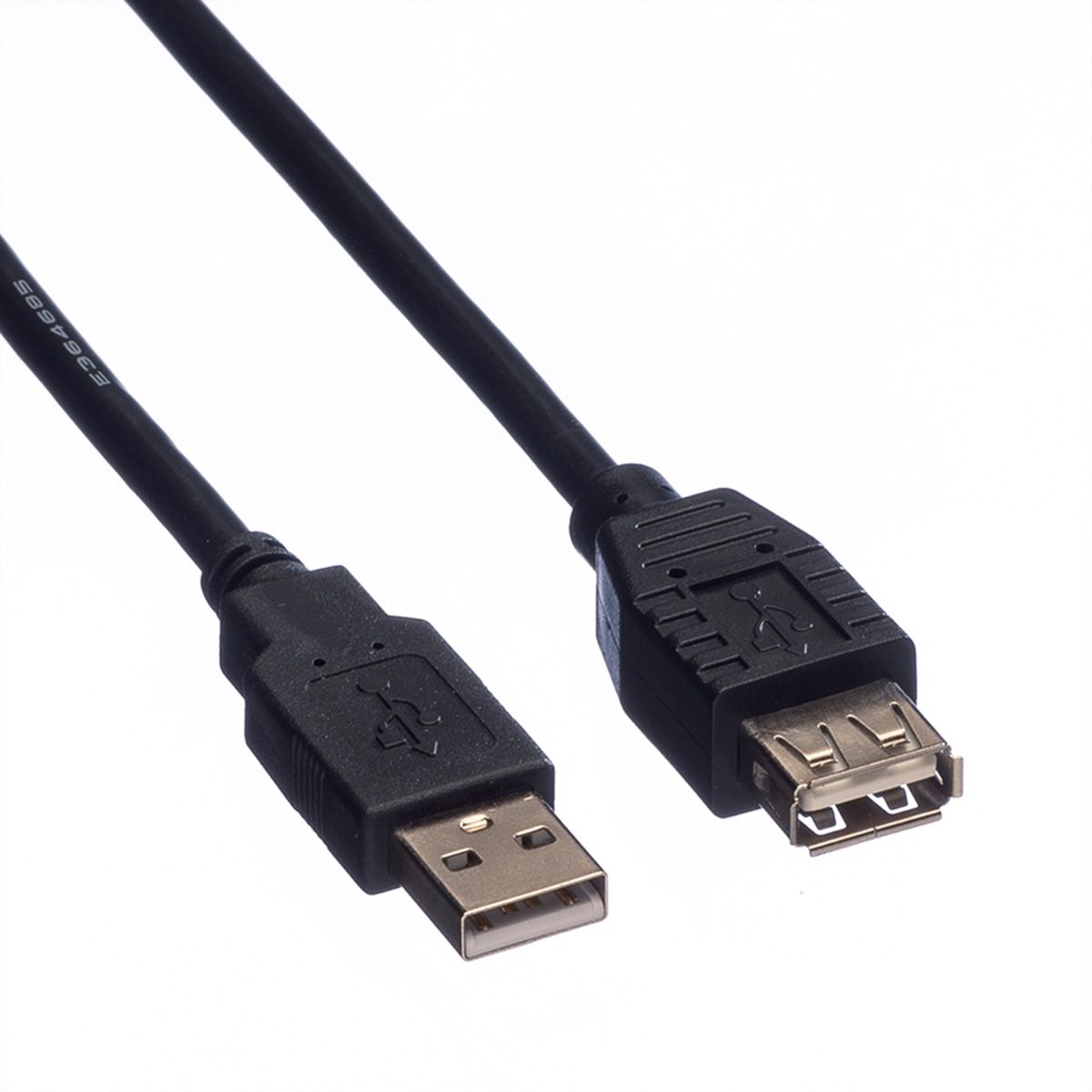 ROLINE USB 2.0 Verlängerungskabel, Typ A-A, ST/BU, schwarz, 1,8 m