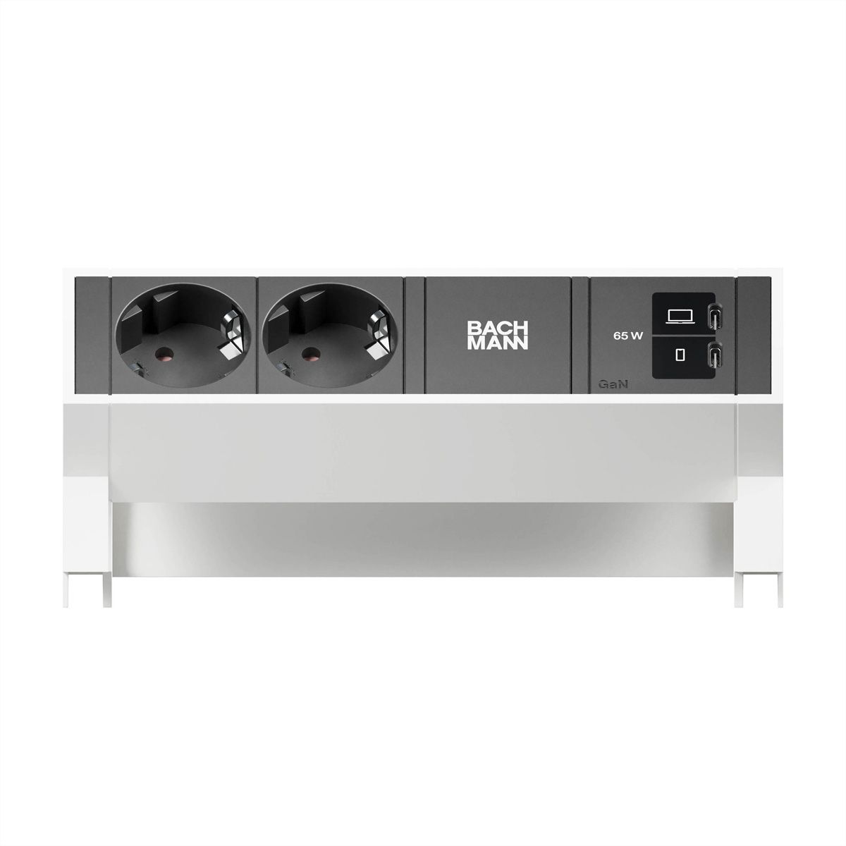 BACHMANN DESK2 2xCEE7/3 1xUSB C/C 65W, L=0,2m RAL9010
