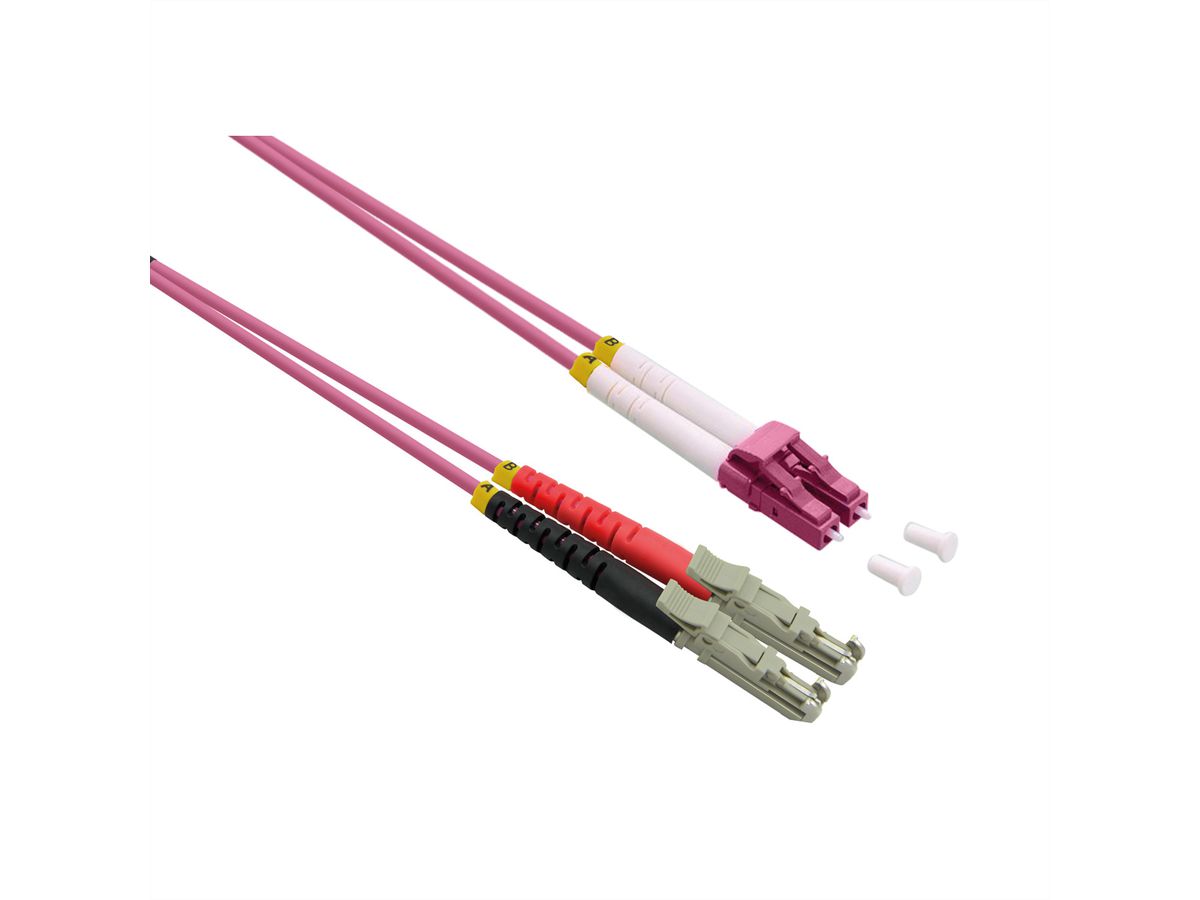 ROLINE LWL-Kabel duplex 50/125µm OM4, LSH/LC, LSOH, violett, 10 m