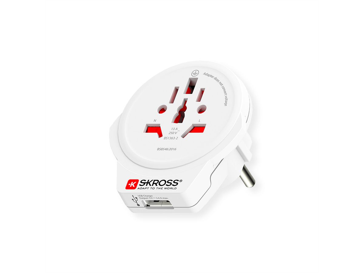 Skross PRO World & USB Universal Reiseadapter, Weltweit