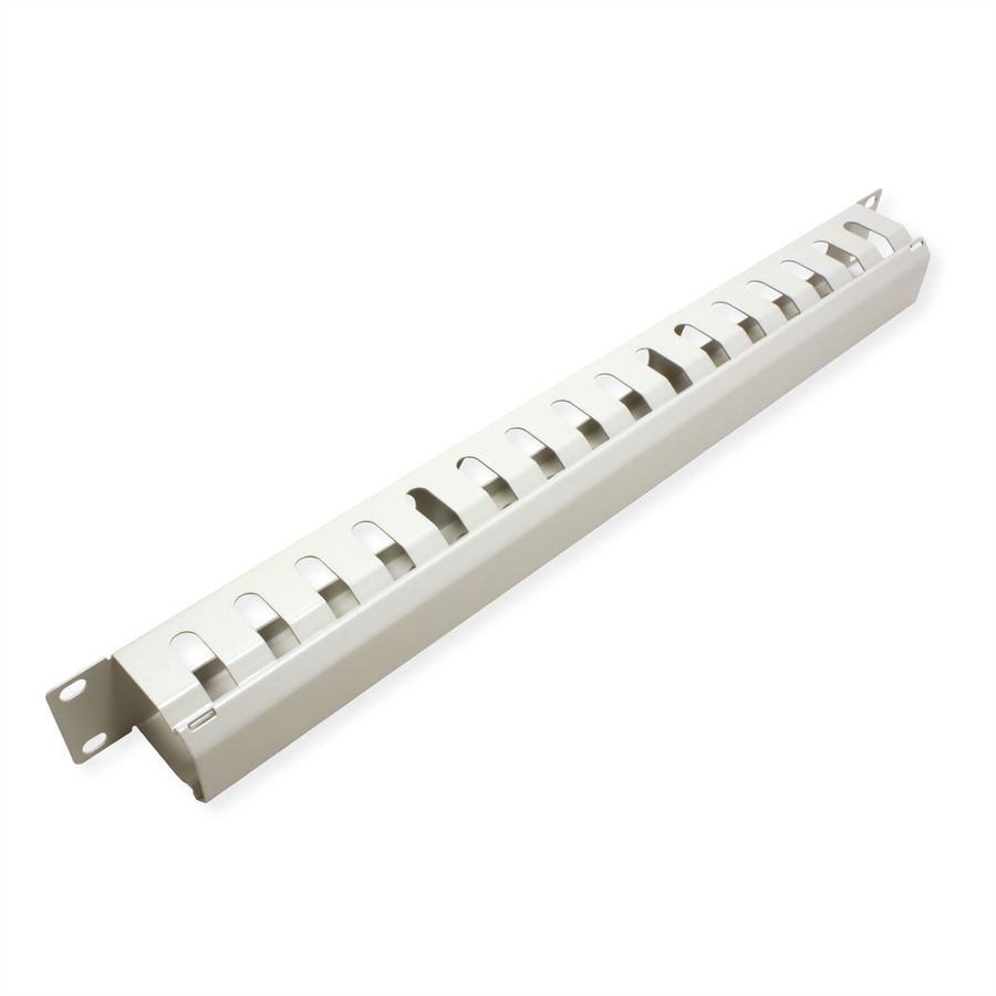 VALUE 19-Zoll-Frontplatte 1 HE mit Rangierkanal 40 x 40 mm, grau