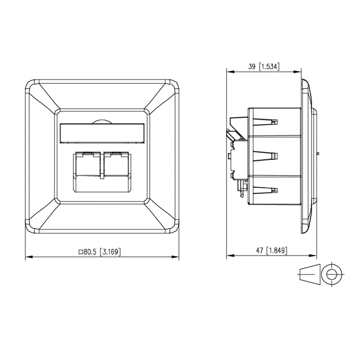 METZ CONNECT E-DAT C6A LSA++ Dose, 2 Port, UP, reinweiß