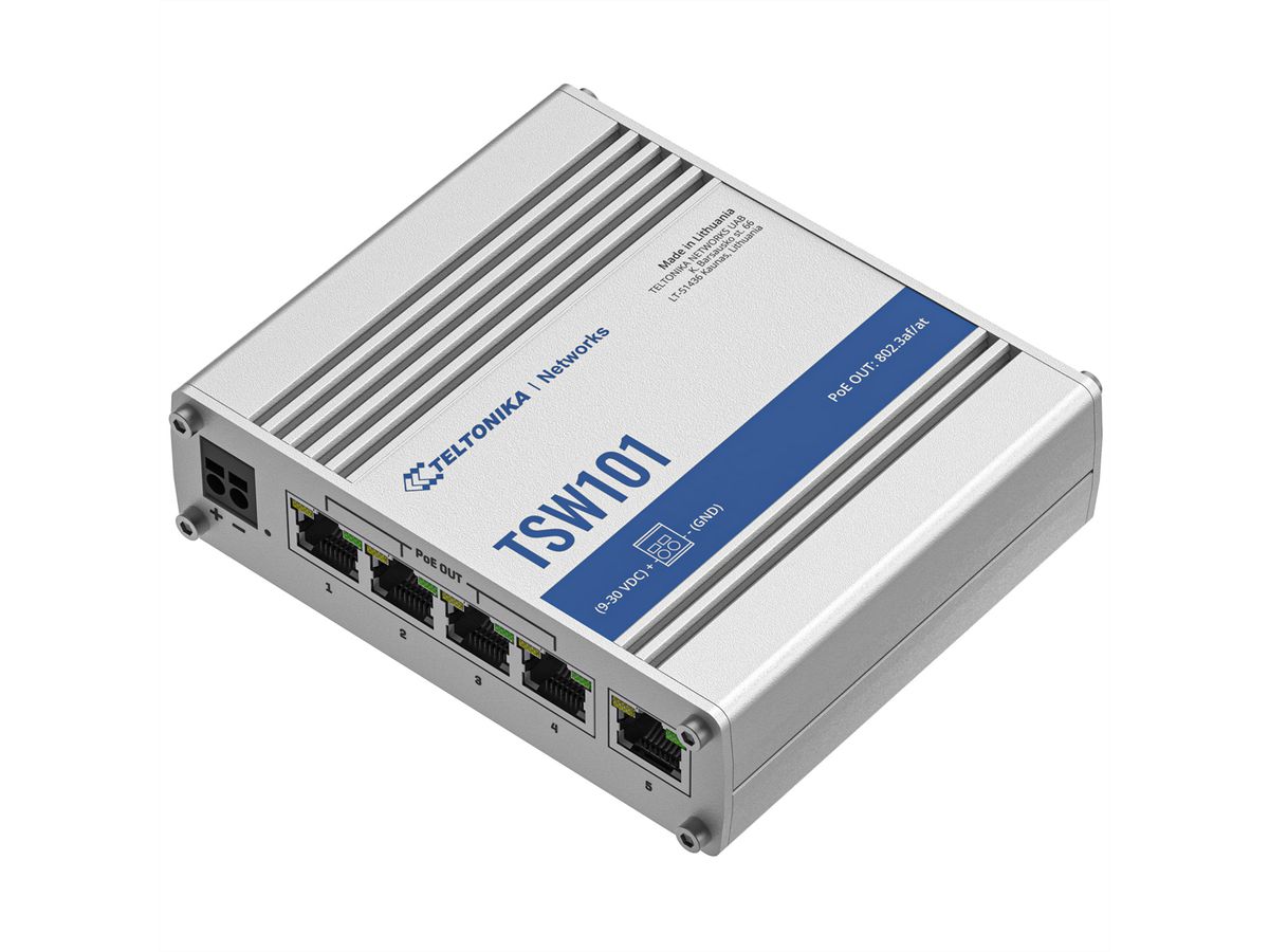 TELTONIKA TSW101 Switch 4xPoE+ Automotive  In-Vehicle