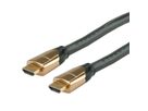 ROLINE 4K PREMIUM HDMI Ultra HD Kabel mit Ethernet, ST/ST, schwarz, 7,5 m