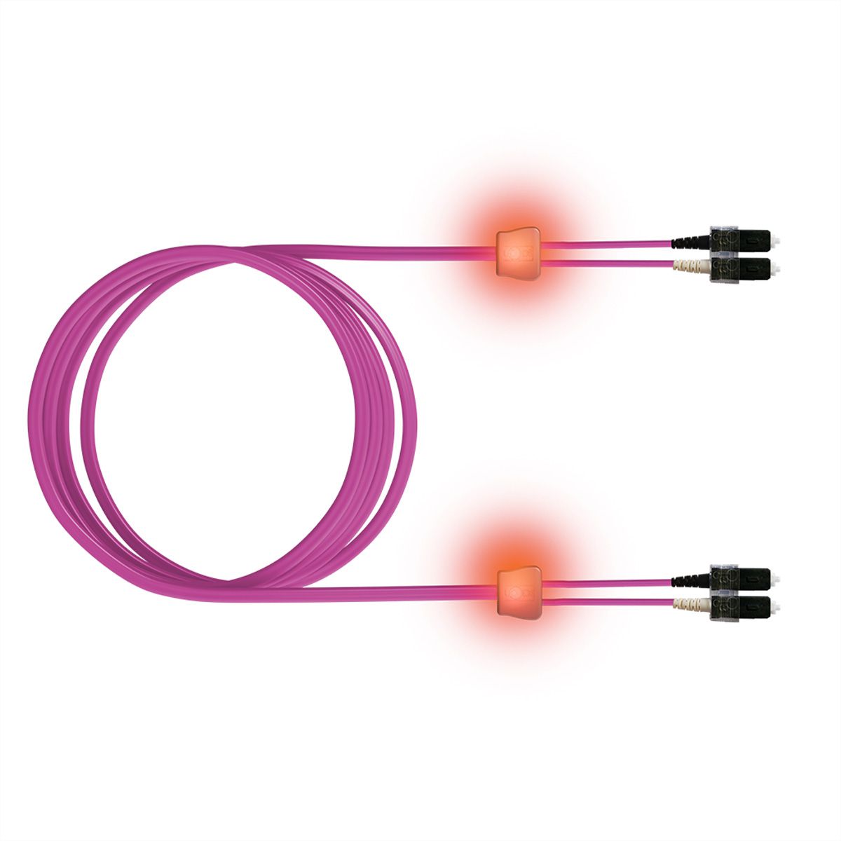 EasyLan LWL-LED-Patchkabel duplex 50/125µm OM4, SC/SC, violett, 1 m