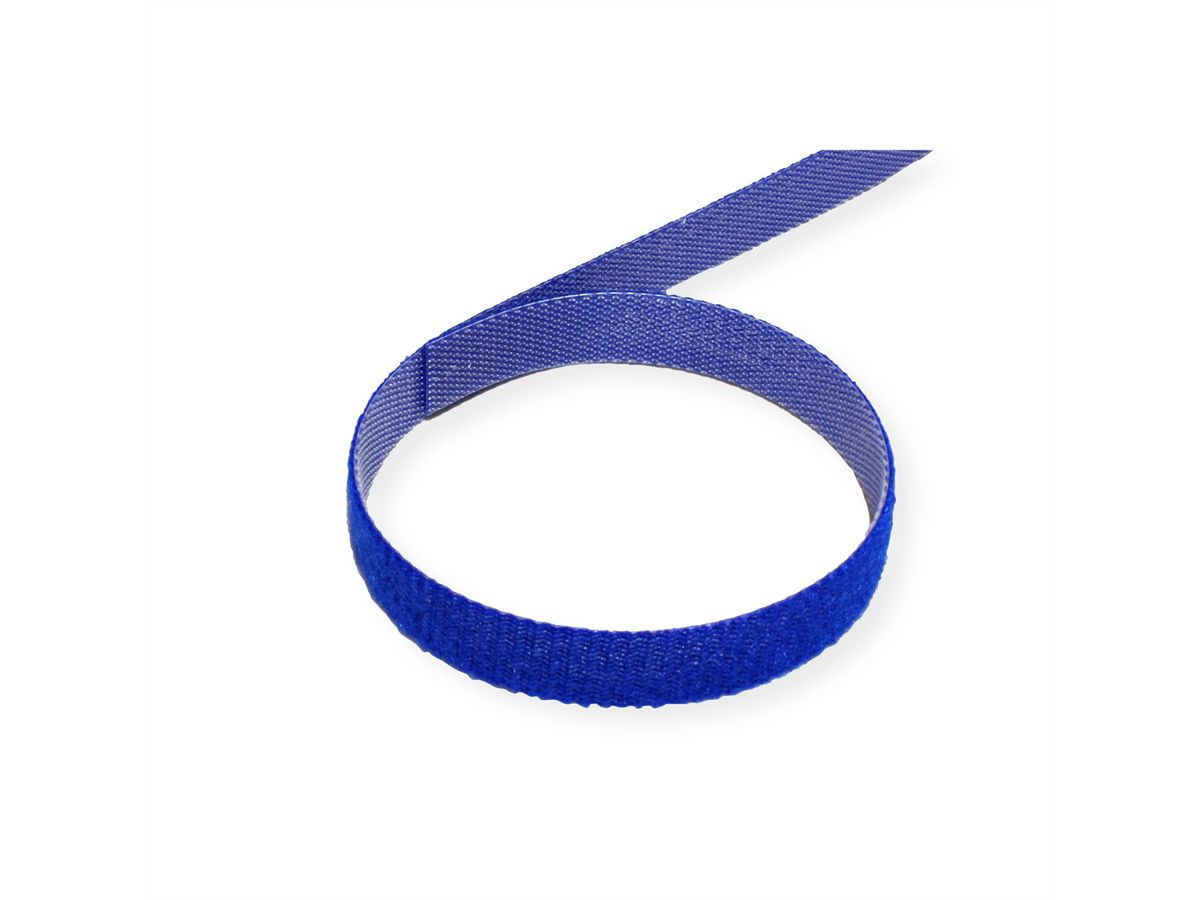 VALUE Klettband auf Rolle, 10mm, blau, 25 m
