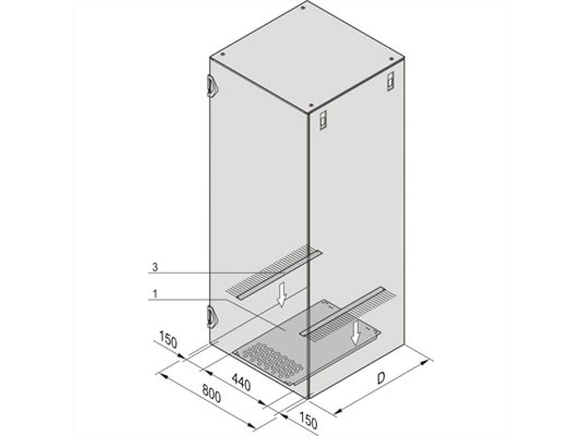 SCHROFF VARISTAR Bodenblech seitl. Kabeleinfhrg., f. Schränke 800x800mm